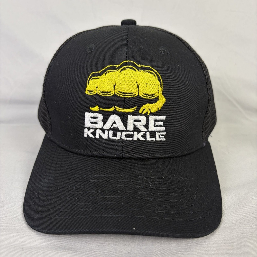 Mrreh's Trucker Hat Bare Knuckle Men OS Black Mesh Snapback Brass Knuckles